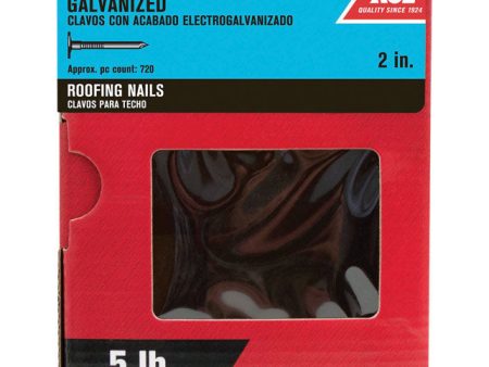 Ace 2 in. Roofing Electro-Galvanized Steel Nail Large Head 5 lb Online now