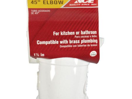 Ace 1-1 2 in. Slip in. X 1-1 2 in. D Slip Plastic 45 Degree Elbow 1 pk Online Sale