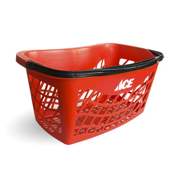 Red Plastic Ergonomic Handle Shopping Basket 10 in. H X 13 in. W X 20.50 in. L Online now