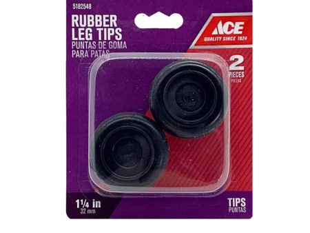 Ace Rubber Leg Tip Black Round 1-1 4 in. W 2 pk Cheap