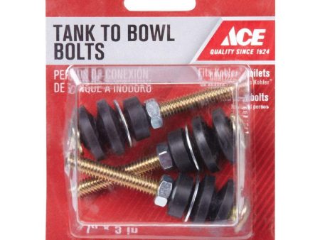 Ace Tank to Bowl Bolts Black Brass Plated Rubber Steel For Kohler For Cheap