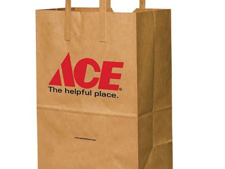 Ace Paper Brown Shopping Bag with Handles Recycled 300 pk 17 in. H X 7 in. W X 12 in. L For Cheap