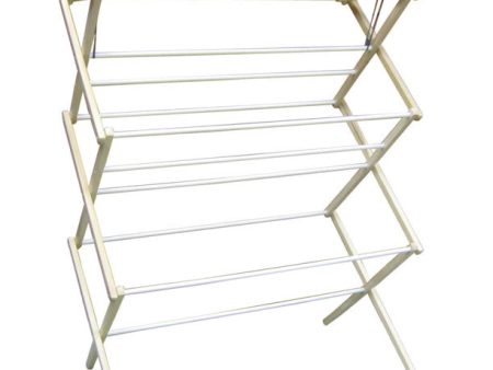 Madison Mill 51.5 in. H X 35.5 in. W X 16 in. D Wood Accordian Collapsible Clothes Drying Rack For Discount