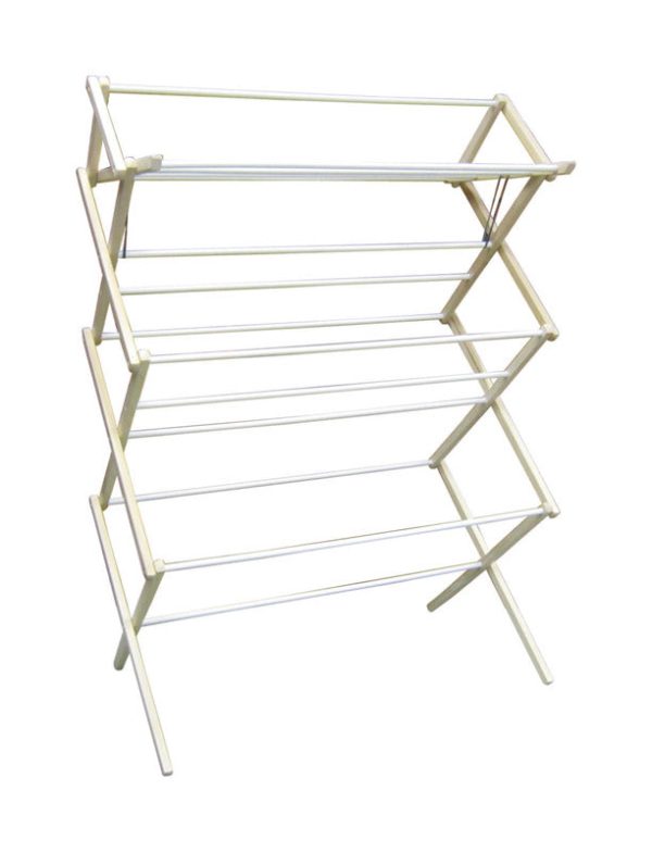 Madison Mill 51.5 in. H X 35.5 in. W X 16 in. D Wood Accordian Collapsible Clothes Drying Rack For Discount