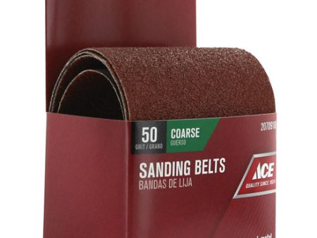 Ace 18 in. L X 3 in. W Aluminum Oxide Sanding Belt 50 Grit Coarse 2 pc Online Hot Sale