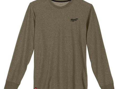 Milwaukee XXL Long Sleeve Men s Crew Neck Green Hybrid Work Tee Shirt For Discount