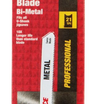 Ace 2-3 4 in. Bi-Metal U-Shank Jig Saw Blade 21 TPI 1 pk Online