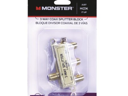 Monster Just Hook It Up 3 Way Coax Splitter 75 ohm 900 MHz 1 pk Online Sale