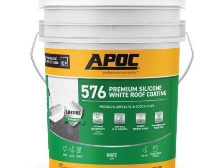 APOC Gloss Bright White Silicone Roof Coating 5 gal For Cheap