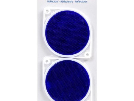 HILLMAN 3 in. Round Blue Reflectors 2 pk Hot on Sale