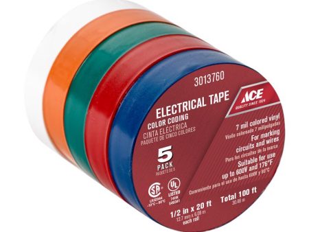 Ace 0.5 in. W X 20 ft. L Assorted Vinyl Electrical Tape Cheap