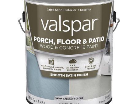 Valspar Porch, Floor & Patio Wood & Concrete Paint Satin Clear Base 4 Floor and Patio Coating 1 gal Online