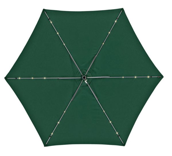 Living Accents 9 ft. Tiltable Hunter Green Solar Market Umbrella Online now