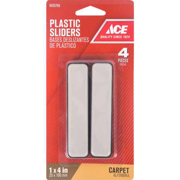 Ace Brown 4 in. Adhesive Plastic Sliders 4 pk Online Sale