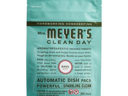 Mrs. Meyer s Clean Day Basil Scent Powder Dishwasher Detergent 11.6 oz 20 pk Online Sale