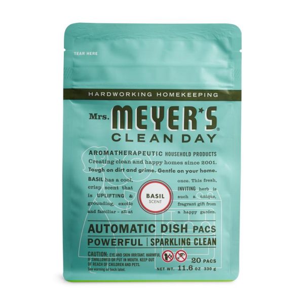 Mrs. Meyer s Clean Day Basil Scent Powder Dishwasher Detergent 11.6 oz 20 pk Online Sale