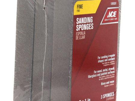 Ace 5 in. L X 3 in. W X 1 in. 120 Grit Fine Sanding Sponge Discount