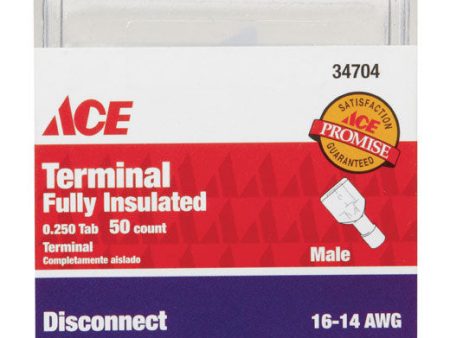 Ace Insulated Wire Male Disconnect Blue 50 pk Supply