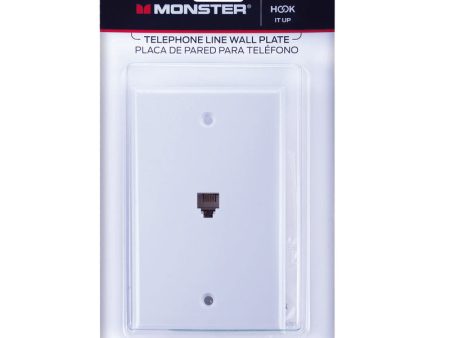 Monster Just Hook It Up White 1 gang Plastic Coax Phone Wall Plate 1 pk For Discount