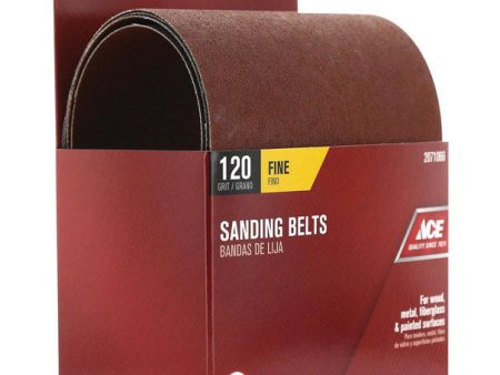 Ace 24 in. L X 4 in. W Aluminum Oxide Sanding Belt 120 Grit Fine 2 pc Cheap